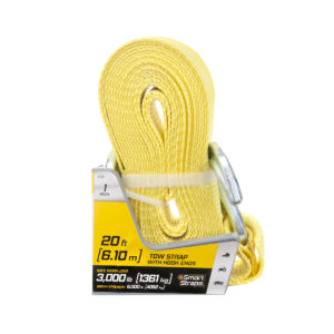 Designed for Commercial Duty 3,000 lbs Safe Work Load SmartStraps 14-Foot Tow Strap 9,000 lbs Break Strength Recover Stuck Vehicles and Machinery 